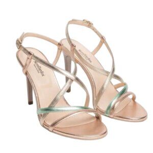 Nero Giardini Women's Metalic Heeled Sandals Made in Italy US 9